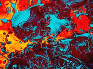 Превью обои краска, жидкость, fluid art, разводы, разноцветный, яркий