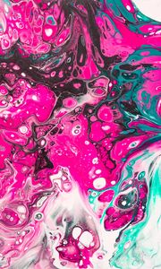 Превью обои краска, жидкость, fluid art, разводы, волны, розовый
