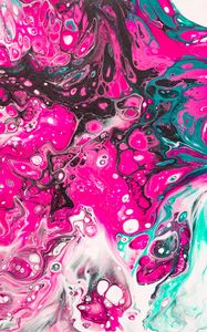 Превью обои краска, жидкость, fluid art, разводы, волны, розовый
