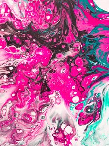 Превью обои краска, жидкость, fluid art, разводы, волны, розовый