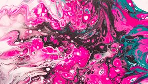 Превью обои краска, жидкость, fluid art, разводы, волны, розовый