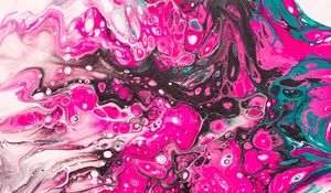 Превью обои краска, жидкость, fluid art, разводы, волны, розовый