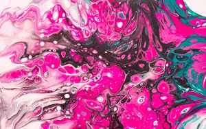 Превью обои краска, жидкость, fluid art, разводы, волны, розовый