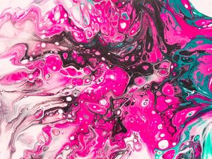 Превью обои краска, жидкость, fluid art, разводы, волны, розовый