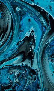 Превью обои краска, жидкость, fluid art, разводы, искажение, синий