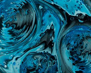 Превью обои краска, жидкость, fluid art, разводы, искажение, синий