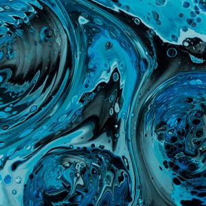 Превью обои краска, жидкость, fluid art, разводы, искажение, синий