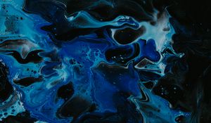 Превью обои краска, жидкость, fluid art, разводы, синий, абстракция, арт