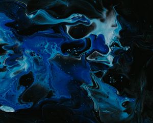 Превью обои краска, жидкость, fluid art, разводы, синий, абстракция, арт