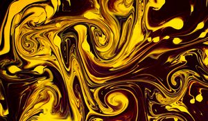 Превью обои краска, жидкость, fluid art, разводы, искажение, желтый