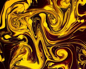 Превью обои краска, жидкость, fluid art, разводы, искажение, желтый
