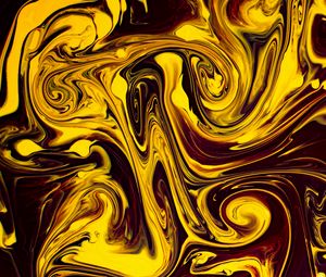 Превью обои краска, жидкость, fluid art, разводы, искажение, желтый