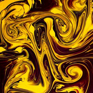 Превью обои краска, жидкость, fluid art, разводы, искажение, желтый