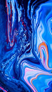 Превью обои краска, жидкость, fluid art, разводы, синий, арт