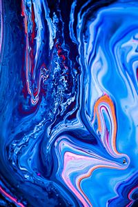 Превью обои краска, жидкость, fluid art, разводы, синий, арт