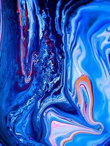 Превью обои краска, жидкость, fluid art, разводы, синий, арт
