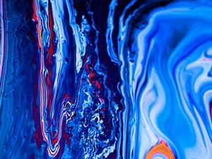 Превью обои краска, жидкость, fluid art, разводы, синий, арт