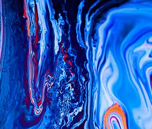 Превью обои краска, жидкость, fluid art, разводы, синий, арт