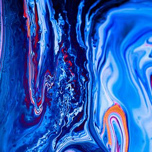 Превью обои краска, жидкость, fluid art, разводы, синий, арт