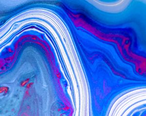 Превью обои краска, жидкость, fluid art, разводы, синий, линии