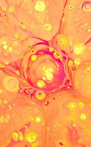 Превью обои краска, жидкость, fluid art, разводы, оранжевый, желтый