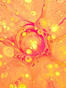 Превью обои краска, жидкость, fluid art, разводы, оранжевый, желтый