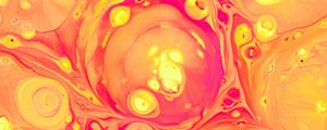 Превью обои краска, жидкость, fluid art, разводы, оранжевый, желтый