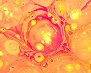 Превью обои краска, жидкость, fluid art, разводы, оранжевый, желтый