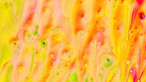 Превью обои краска, жидкость, fluid art, разводы, желтый, пятна