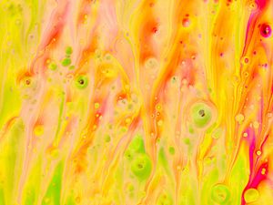 Превью обои краска, жидкость, fluid art, разводы, желтый, пятна