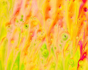 Превью обои краска, жидкость, fluid art, разводы, желтый, пятна