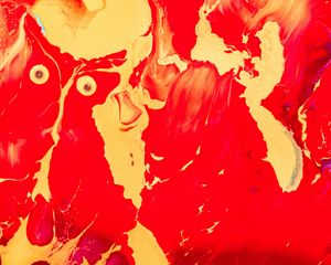 Превью обои краска, жидкость, fluid art, разводы, красный, желтый