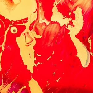 Превью обои краска, жидкость, fluid art, разводы, красный, желтый