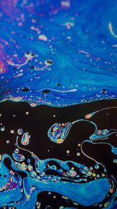 Превью обои краска, жидкость, пятна, разводы, fluid art, разноцветный