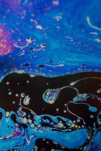 Превью обои краска, жидкость, пятна, разводы, fluid art, разноцветный