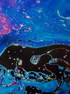 Превью обои краска, жидкость, пятна, разводы, fluid art, разноцветный