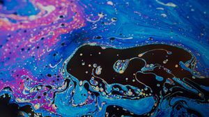 Превью обои краска, жидкость, пятна, разводы, fluid art, разноцветный