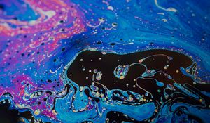 Превью обои краска, жидкость, пятна, разводы, fluid art, разноцветный