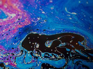 Превью обои краска, жидкость, пятна, разводы, fluid art, разноцветный