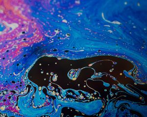 Превью обои краска, жидкость, пятна, разводы, fluid art, разноцветный