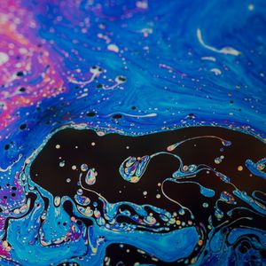 Превью обои краска, жидкость, пятна, разводы, fluid art, разноцветный