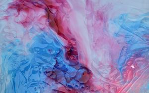 Превью обои краска, жидкость, пузыри, абстракция, синий, розовый
