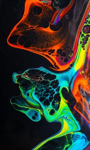 Превью обои краска, жидкость, разноцветный, разводы, fluid art, пятна