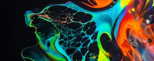 Превью обои краска, жидкость, разноцветный, разводы, fluid art, пятна