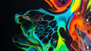 Превью обои краска, жидкость, разноцветный, разводы, fluid art, пятна