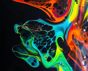 Превью обои краска, жидкость, разноцветный, разводы, fluid art, пятна