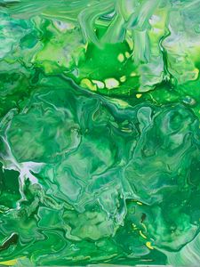 Превью обои краска, жидкость, разводы, fluid art, зеленый