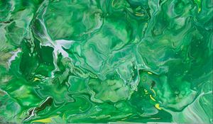 Превью обои краска, жидкость, разводы, fluid art, зеленый