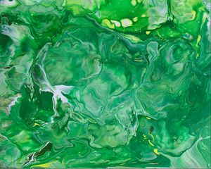 Превью обои краска, жидкость, разводы, fluid art, зеленый