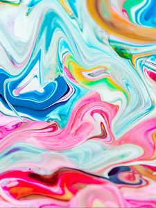 Превью обои краска, жидкость, разводы, fluid art, разноцветный